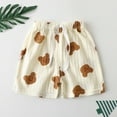 thumbnail image 1 of HAOTAGS Toddler Boys Girls Cotton Shorts for Kids Cute Print Lounge Sleep and Play Summer Clothing Coffee Size 4-5 Years, 1 of 7