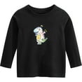 thumbnail image 1 of HAOTAGS Toddler Boys Girls Cute Graphic Print Cotton Long Sleeve Top T-Shirts Black Size 5 Years, 1 of 3