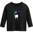 thumbnail image 1 of HAOTAGS Toddler Boys Girls Cute Graphic Print Cotton Long Sleeve Top T-Shirts Black Size 9 Years, 1 of 2