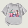 thumbnail image 1 of HAOTAGS Toddler Boys Girls Easter Graphic Tshirts Short Sleeve Crew Neck Tee Tops Casual Summer Outfits Gray Size 7 Years, 1 of 3