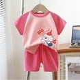 thumbnail image 1 of HAOTAGS Toddler Boys Girls Outfit Sets, Short Sleeve Tee Top with Sorts 2 piece Set Beige Size 3-4 Years, 1 of 3