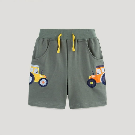 HAOTAGS Toddler Boys Girls Summer Play Shorts(2-8Years), Soft and Breathable Outdoor Shorts for Beach Gray 4 Years