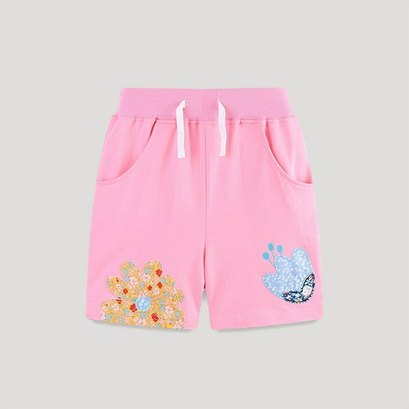 HAOTAGS Toddler Boys Girls Summer Play Shorts(2-8Years), Soft and Breathable Outdoor Shorts for Beach Pink 4 Years