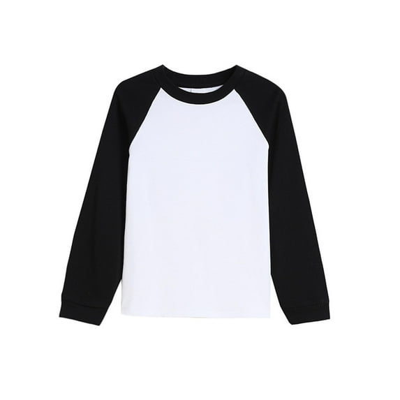 HAOTAGS Toddler Boys Girls Sweatshirts(1-15) Raglan Sleeve Crew Neck Tops Casual Fall Winter Outfits Black Size 14 Years