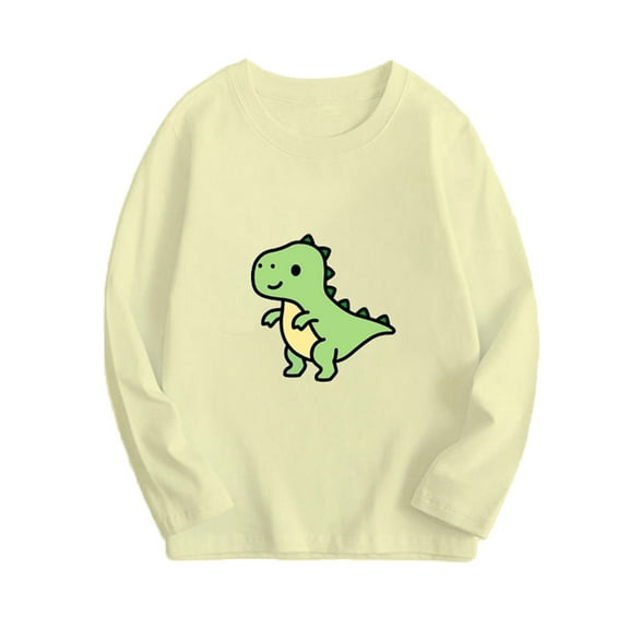 HAOTAGS Toddler Boys Girls Sweatshirts , Solid Casual Spring Fall Winter Pullover Bottoming Tops Graphic print Round Neck Beige 9 T