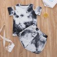 thumbnail image 1 of HAOTAGS Toddler Boys Girls Tie-Dye Print T-shirt Set Summer Children Two-piece Shorts Set Black Size 3-4 Years, 1 of 7