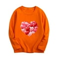 thumbnail image 1 of HAOTAGS Toddler Boys Girls Valentine's Day Tops Graphic Print Long Sleeve Round Neck Tee Orange Size 7 Years, 1 of 2