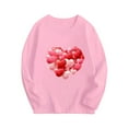 thumbnail image 1 of HAOTAGS Toddler Boys Girls Valentine's Day Tops Graphic Print Long Sleeve Round Neck Tee Pink Size 9 Years, 1 of 2