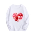 thumbnail image 1 of HAOTAGS Toddler Boys Girls Valentine's Day Tops Graphic Print Long Sleeve Round Neck Tee White Size 4 Years, 1 of 2