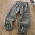thumbnail image 1 of HAOTAGS Toddler Boys Jogger Pants,Solid Outerwear Work Pants Elastic Waist Kids Cargo Pants Green 4 Years, 1 of 4