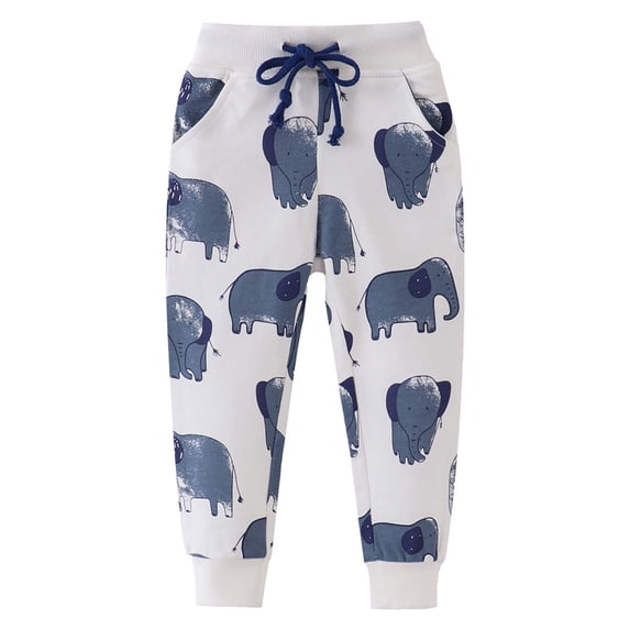 HAOTAGS Toddler Boys Pants, Graphic Print Elastic Narrow-legged Casual Sports Pants Gray 3 T