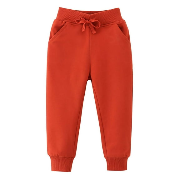 HAOTAGS Toddler Boys Pants, Narrow-legged Solid Elastic Casual Sports Pants Orange 5 T