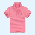 thumbnail image 1 of HAOTAGS Toddler Boys Polo Shirts for School Casual Short Sleeve Lapel Shirts Soft Cotton Tops for Kids Pink Size 3 Years, 1 of 3