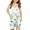 thumbnail image 1 of HAOTAGS Toddler Girl's 2024 Summer One Piece Romper, Tie Dye Print Sleeveless Jumpsuit Shorts with Pockets Kids Outfit Multicolor, 1 of 5