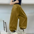 thumbnail image 1 of HAOTAGS Toddler Girls Baggy Cargo Pants（1-13Y）, Casual Outdoor Elastic Waisted Sport Joggers Khaki 1 Years, 1 of 4