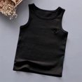 thumbnail image 1 of HAOTAGS Toddler Girls Cotton Tank Top Undershirts Solid Color Sleeveless Summer Tops Black 11-12 Years, 1 of 6