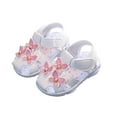 thumbnail image 1 of HAOTAGS Toddler Girls Jelly Sandals, Outdoor Beach Lightweight Closed Closed Toe Non-slip Walking Shoes White 0-6 Months, 1 of 9