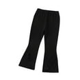 thumbnail image 1 of HAOTAGS Toddler Girls Leggings Cotton Solid Casual Outdoor Wide Leg Pants Black Size 1 Years, 1 of 2