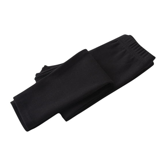 HAOTAGS Toddler Girls Leggings Winter Warm Cotton Fleece Lined Solid Thick Thermal Tights Pants Black Size 4 Years