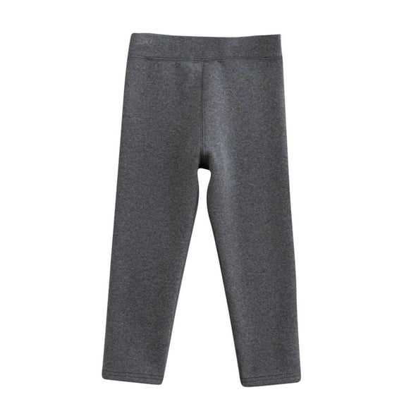 HAOTAGS Toddler Girls Leggings Winter Warm Cotton Fleece Lined Solid Thick Thermal Tights Pants Dark Gray Size 2 Years