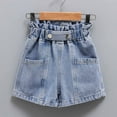 thumbnail image 1 of HAOTAGS Toddler Girls Ripped Fashion Denim Shorts Casual Cotton Shorts for Summer Beach Blue Size 14-15 Years, 1 of 7