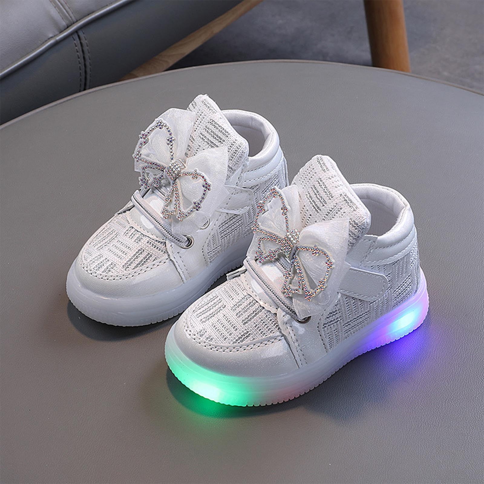 caramelbabyandchild トップス HAOTAGS Toddler Girls Shoes with LED Light Up Shoes Bowknot