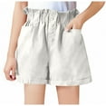 thumbnail image 1 of HAOTAGS Toddler Girls Shorts, Solid Color Elastic Waist Summer Breathable Sports Shorts White 11 Years, 1 of 3