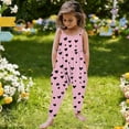thumbnail image 1 of HAOTAGS Toddler Girls Sleeveless Jumpsuit,Elastic Waist Tie-Dye Print with Open Back Casual Overalls Pink 5, 1 of 5