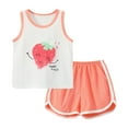 thumbnail image 1 of HAOTAGS Toddler Girls Summer Tank Top Shorts Set Printed Sleeveless Blouse Top Red Size 12M, 1 of 5