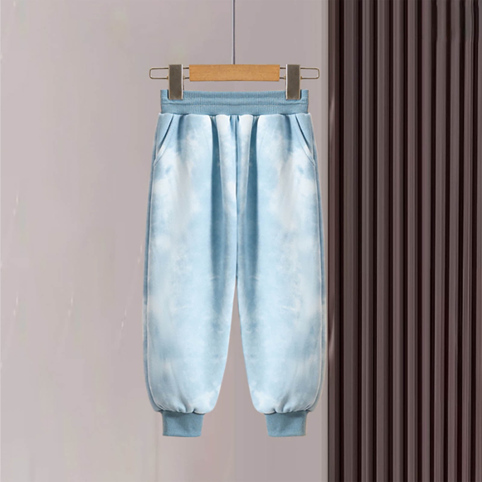 BTween 3-Pack Girl's Velour Jogger Pant Set - Solid, Tie Dye