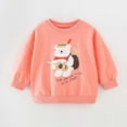 thumbnail image 1 of HAOTAGS Toddler Girls Sweatshirts , Casual Fall Pullover Tops Long Sleeve Graphic print Crew Neck Orange 4 T, 1 of 2