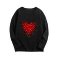 thumbnail image 1 of HAOTAGS Toddler Girls Valentine's Day Long Sleeve Tops Graphic Print Round Neck Tee Black Size 3 Years, 1 of 2
