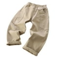 thumbnail image 1 of HAOTAGS Toddler Kids Boys Pants, Casual School Uniform Solid Student Trousers Khaki 8-9 Years, 1 of 7