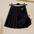 thumbnail image 1 of HAOTAGS Toddler Skirts for Girls, Uniform Solid Color Summer Pleated Skirts for Kids Black 8 Years, 1 of 5