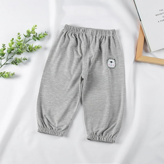HAOTAGS Toddler's Casual Sport Jogger, Solid Color Outdoor Harem Sweat Pants Gray 5 T