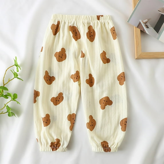 HAOTAGS Toddler's Graphic Print Sport Jogger, Graphic Print Outdoor Harem Sweat Pants Brown 3 T