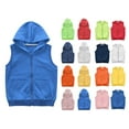 thumbnail image 1 of HAOTAGS Toddler's Hooded Vest(3-12) Zip Up Sleeveless Outwear Solid Color Tops for Boys and Girls Blue Size 5 Years, 1 of 7