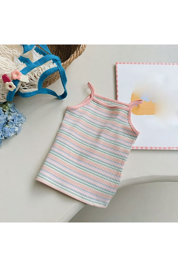 Toddlers Girls Camisole Summer Breathable Cotton Summer Tank Tops Pink 2 Years