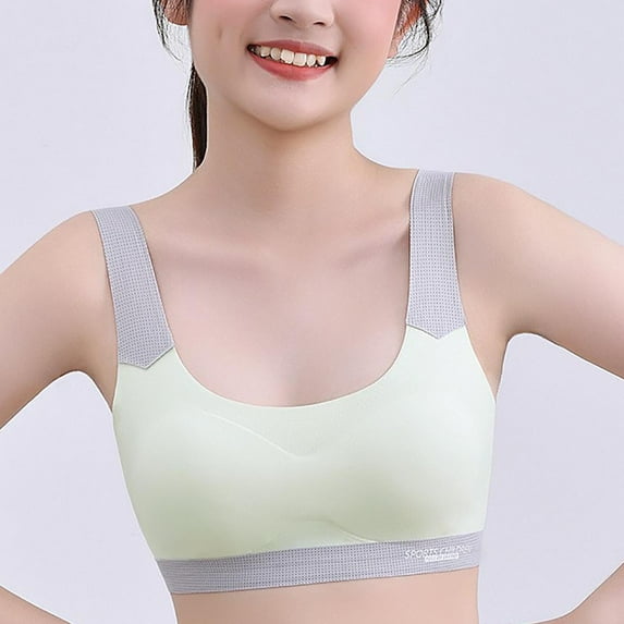 HAOTAGS Training Bras for Teen Girls Girls Sports Seamless Comfort Soft Bras Underwear Green Size 13 Years