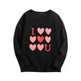 thumbnail image 1 of HAOTAGS Valentine's Day Tee Tops for Toddler Boys Girls Long Sleeve Round Neck Graphic Print Shirts Black Size 4 Years, 1 of 2