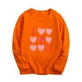 thumbnail image 1 of HAOTAGS Valentine's Day Tee Tops for Toddler Boys Girls Long Sleeve Round Neck Graphic Print Shirts Orange Size 6 Years, 1 of 2