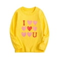 thumbnail image 1 of HAOTAGS Valentine's Day Tee Tops for Toddler Boys Girls Long Sleeve Round Neck Graphic Print Shirts Yellow Size 6 Years, 1 of 2