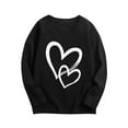thumbnail image 1 of HAOTAGS Valentine's Day Tee Tops for Toddler Boys Girls Long Sleeve Round Neck Heart Print Shirts Black Size 8 Years, 1 of 2