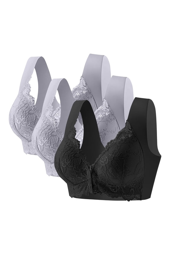 Women' Bra,Stay Put Evolution Wirefree Plus Sizes Bralette Gray XXL