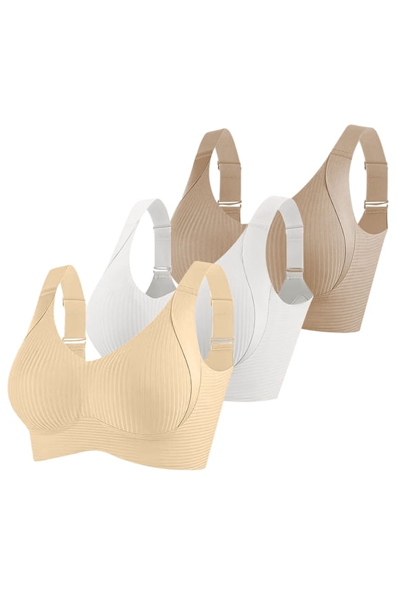 Women' Everyday Wireless Bra Evolution Wirefree Bras for Women Nursing Comfort Pullover White XXXXXL