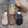 thumbnail image 1 of HAOTAGS Women Lace-Up Round Toe Low Heel Loafers,Causal Shoes Coffee, 1 of 2
