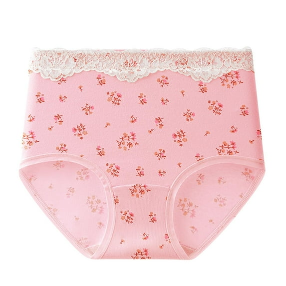 HAOTAGS Women Panties,Breathable Seamless Printed High Waist Underwear Hot Pink L