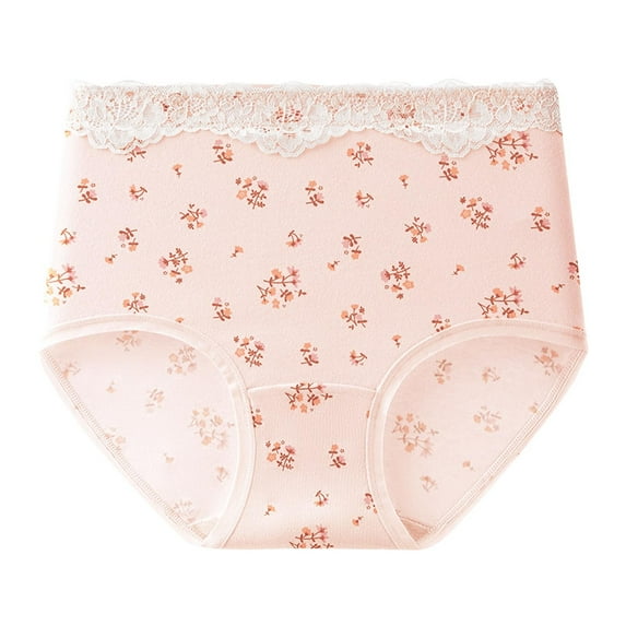 HAOTAGS Women Panties,Printed Seamless Breathable High Waist Underwear Beige 3XL