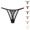 thumbnail image 1 of HAOTAGS Women Panties V-Strings,Low-rise Waist Moisture-Wicking Mesh Breathable Underwear Briefs Black S, 1 of 3