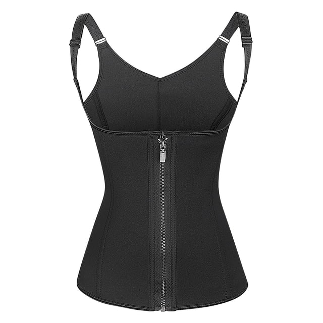 HAOTAGS Women Shapewear Tummy Control, Zip-Front Slimming Comfortable Compression Wear Black L